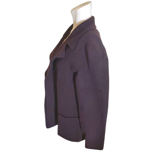 Anne Klein Vintage Deep Purple Wool Shacket Sweater Jacket Sz M/L - Picture 2 of 5